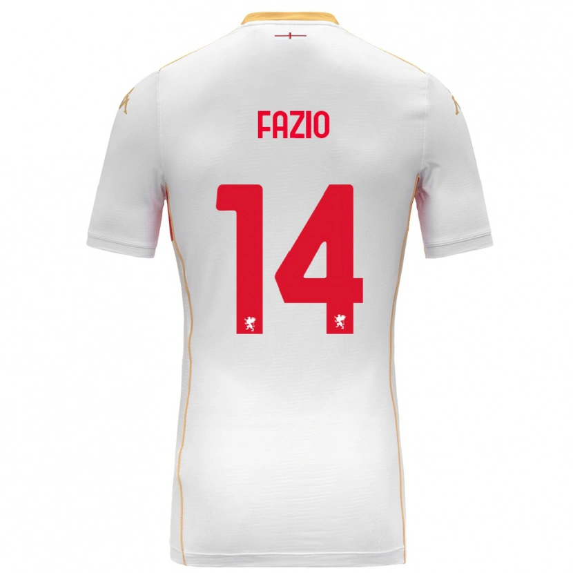 Danxen Dame Tommaso Fazio #14 Hvit Rød Bortetrøye Drakt Trøye 2025/26 Skjorter T-Skjorte
