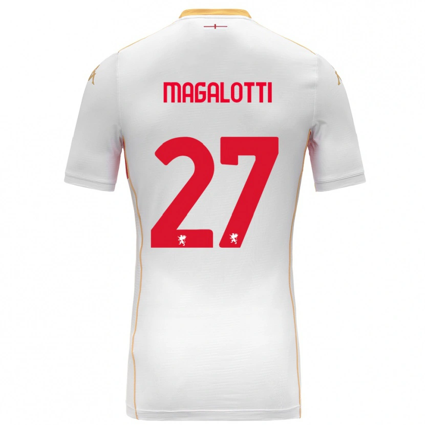 Danxen Dame Gabriele Magalotti #27 Hvit Rød Bortetrøye Drakt Trøye 2025/26 Skjorter T-Skjorte