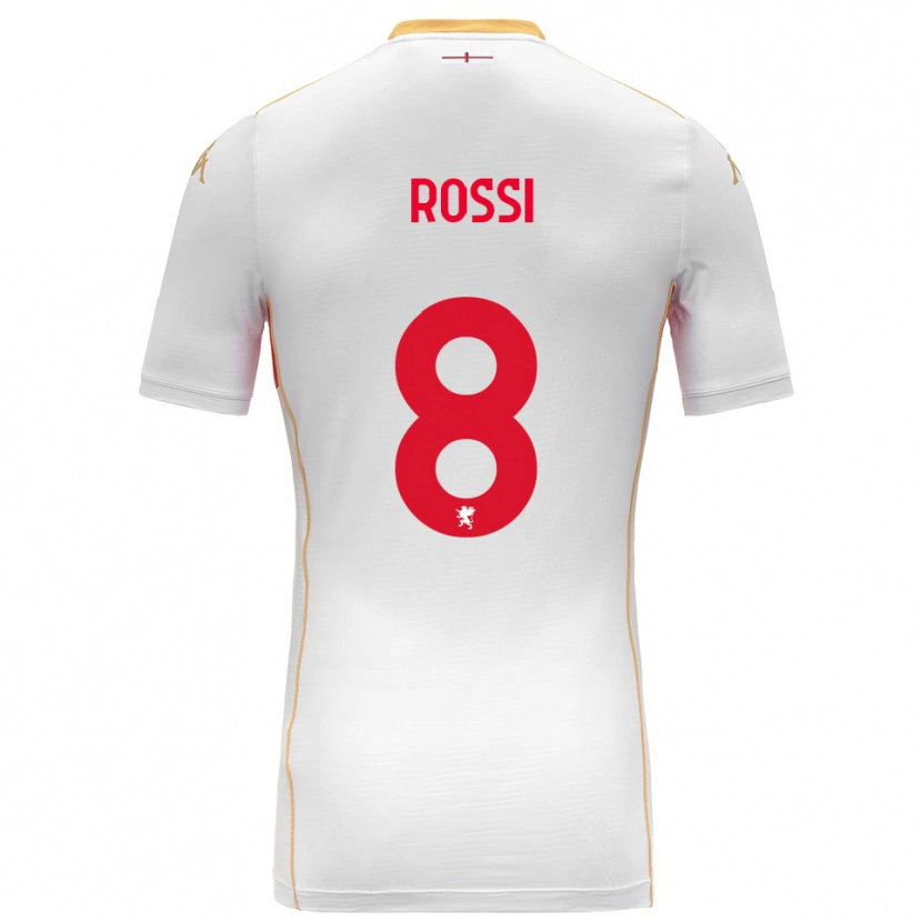 Danxen Dame Gianluca Rossi #8 Hvit Rød Bortetrøye Drakt Trøye 2025/26 Skjorter T-Skjorte