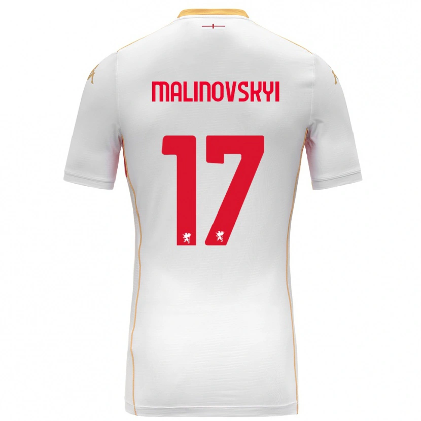 Danxen Dame Ruslan Malinovskyi #17 Hvit Rød Bortetrøye Drakt Trøye 2025/26 Skjorter T-Skjorte