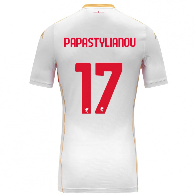 Danxen Dame Lysandros Andreas Papastylianou #17 Hvit Rød Bortetrøye Drakt Trøye 2025/26 Skjorter T-Skjorte