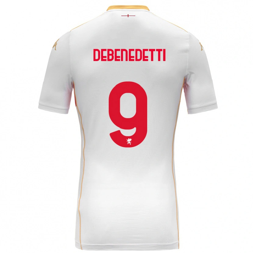 Danxen Dame Alessandro Debenedetti #9 Hvit Rød Bortetrøye Drakt Trøye 2025/26 Skjorter T-Skjorte