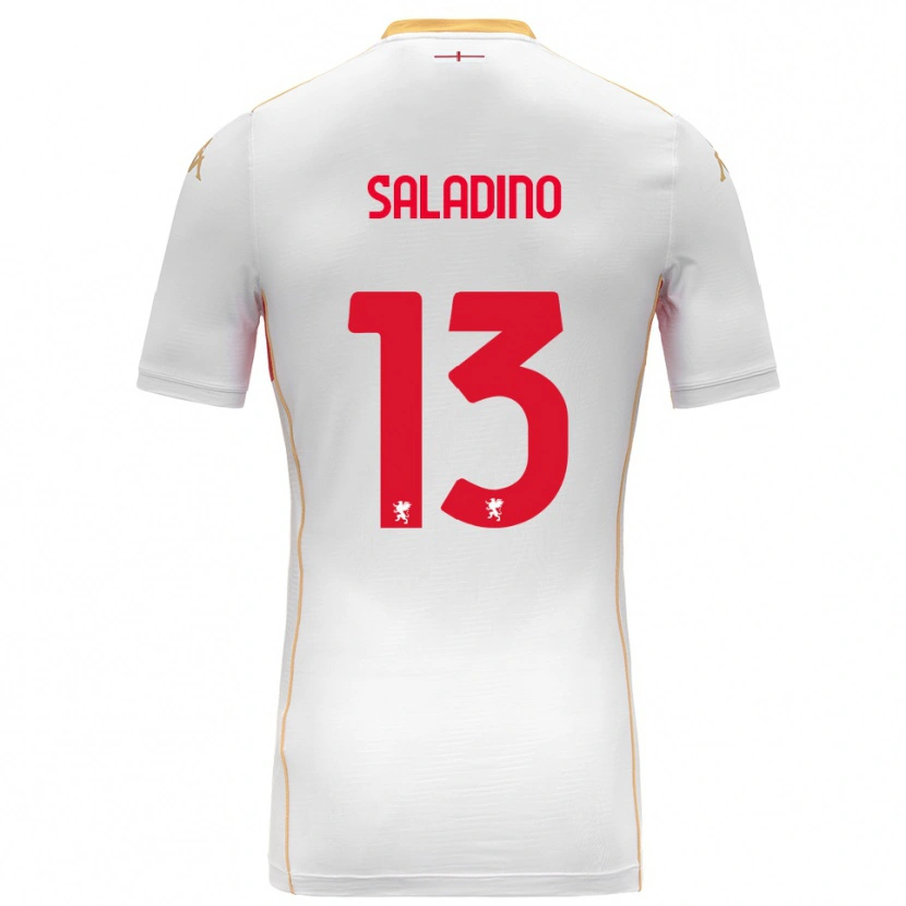 Danxen Dame Luca Saladino #13 Hvit Rød Bortetrøye Drakt Trøye 2025/26 Skjorter T-Skjorte