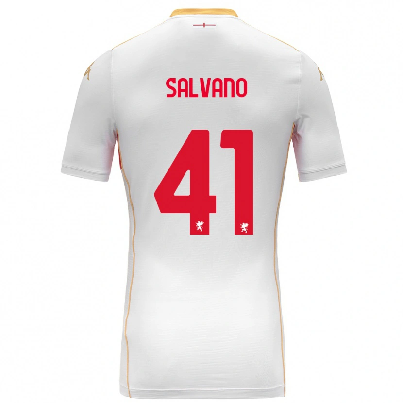 Danxen Dame Daniele Salvano #41 Hvit Rød Bortetrøye Drakt Trøye 2025/26 Skjorter T-Skjorte