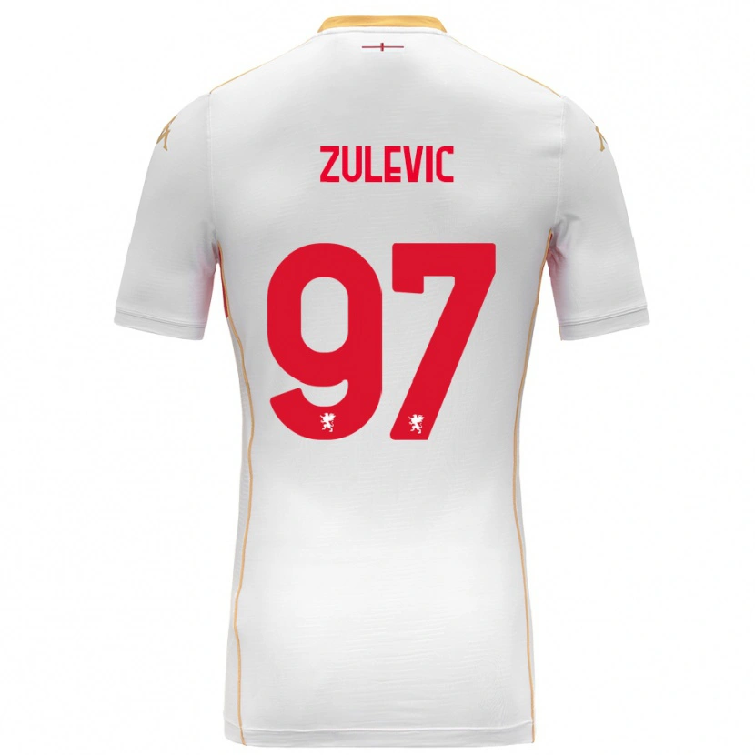 Danxen Dame Adam Zulevic #97 Hvit Rød Bortetrøye Drakt Trøye 2025/26 Skjorter T-Skjorte