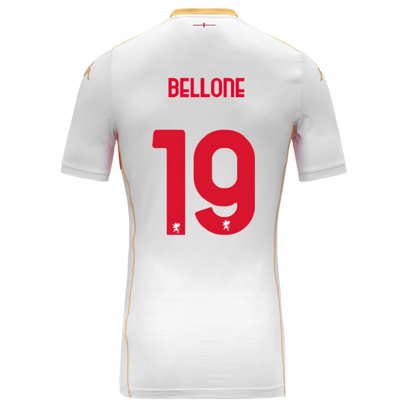 Danxen Dame Francesco Bellone #19 Hvit Rød Bortetrøye Drakt Trøye 2025/26 Skjorter T-Skjorte