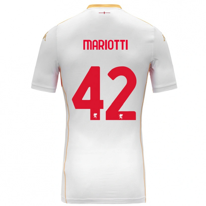Danxen Dame Andrea Mariotti #42 Hvit Rød Bortetrøye Drakt Trøye 2025/26 Skjorter T-Skjorte