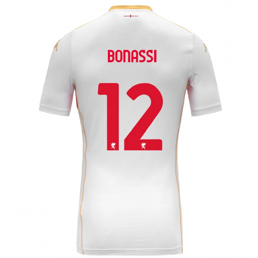 Danxen Dame Lorenzo Bonassi #12 Hvit Rød Bortetrøye Drakt Trøye 2025/26 Skjorter T-Skjorte