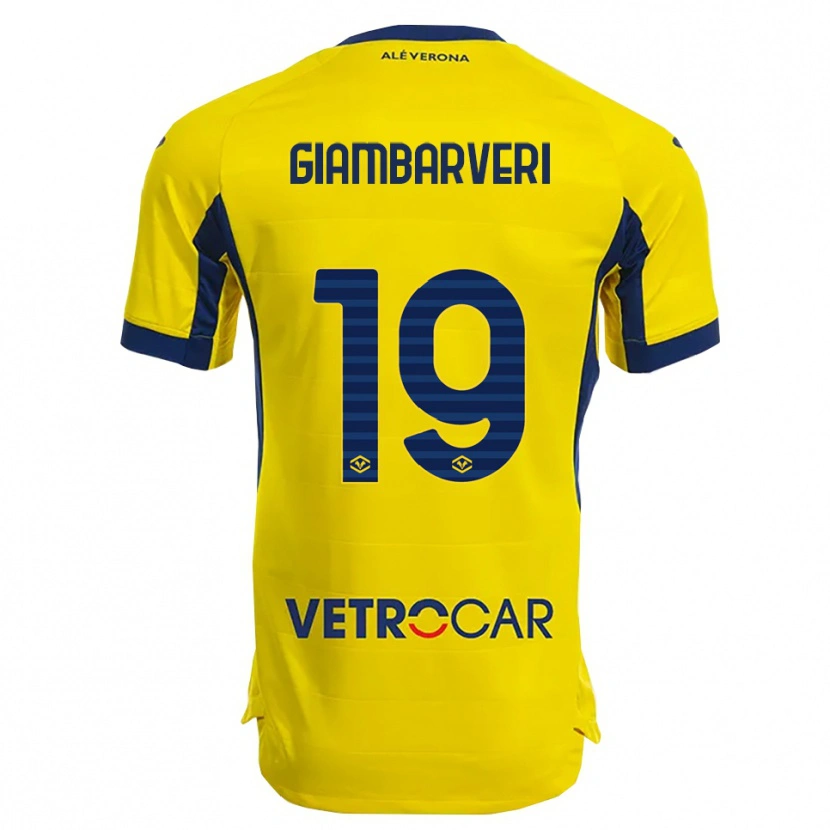 Danxen Dame Mattia Giambarveri #19 Gul Marineblå Bortetrøye Drakt Trøye 2025/26 Skjorter T-Skjorte