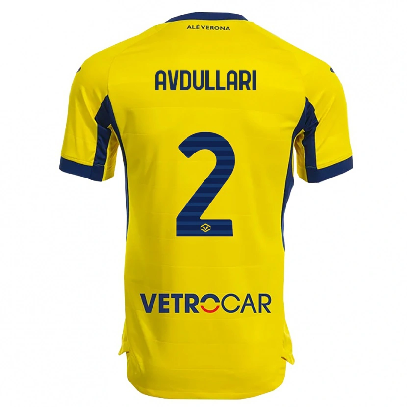 Danxen Dame Davide Avdullari #2 Gul Marineblå Bortetrøye Drakt Trøye 2025/26 Skjorter T-Skjorte