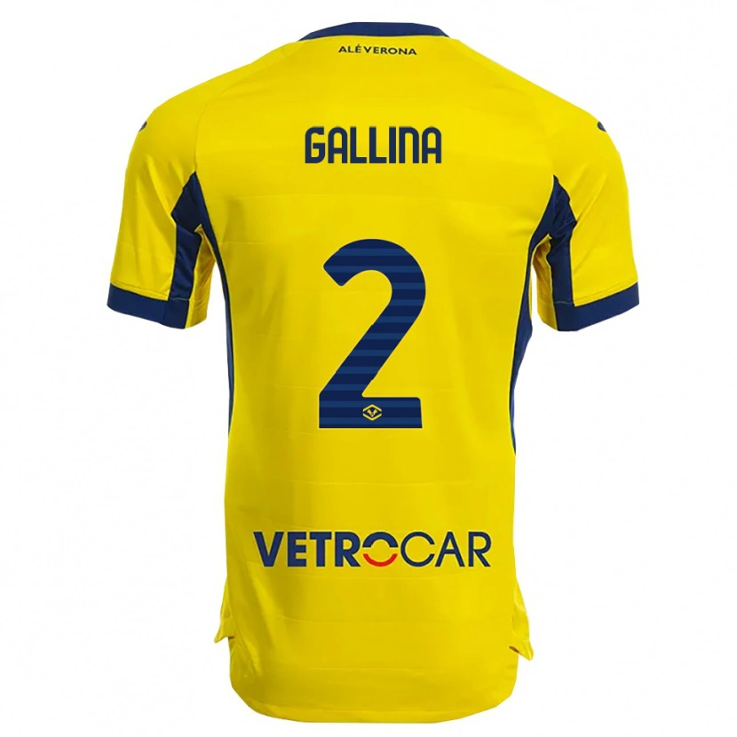 Danxen Dame André Gallina #2 Gul Marineblå Bortetrøye Drakt Trøye 2025/26 Skjorter T-Skjorte