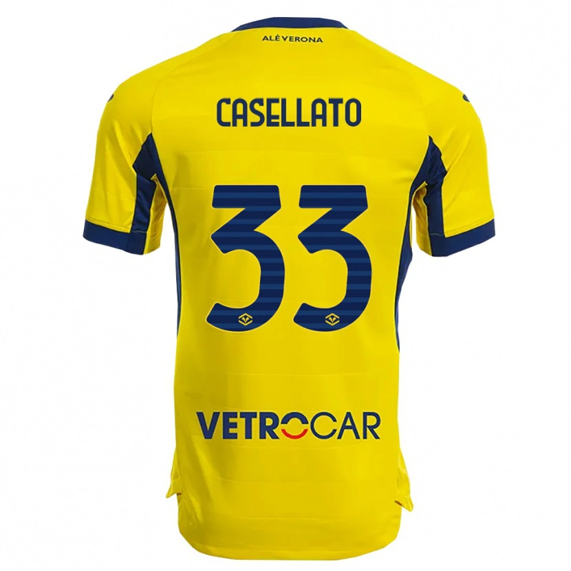 Danxen Dame Elisa Casellato #33 Gul Marineblå Bortetrøye Drakt Trøye 2025/26 Skjorter T-Skjorte