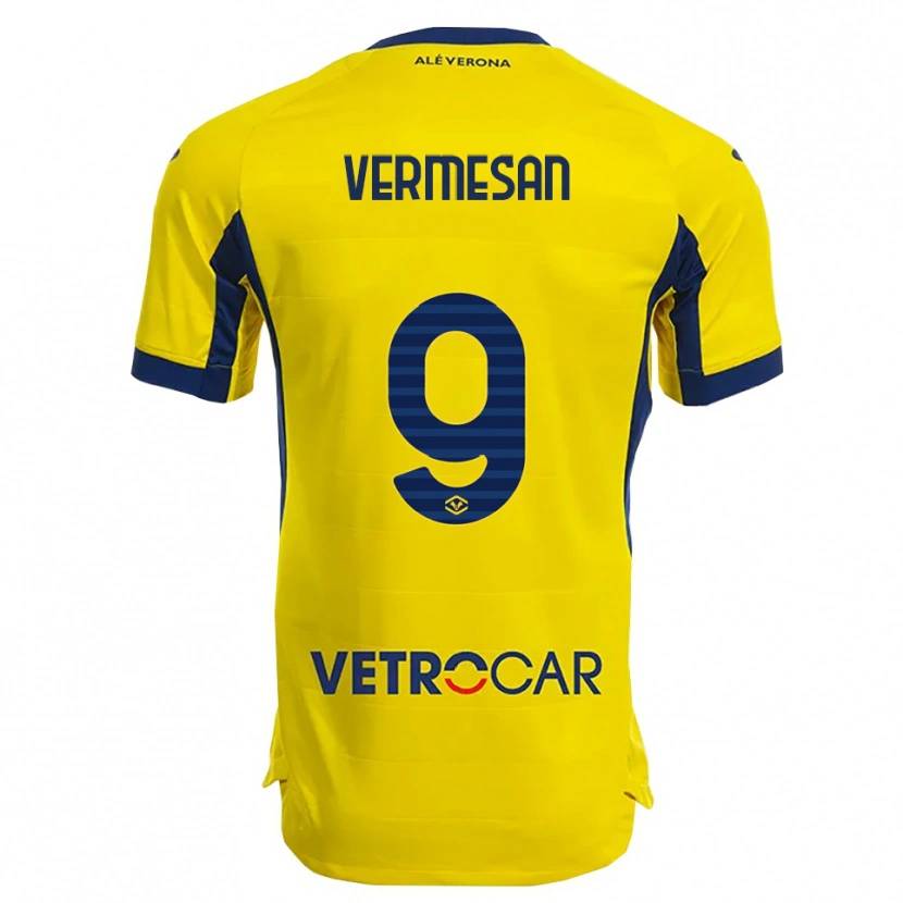 Danxen Dame Ioan Vermeșan #9 Gul Marineblå Bortetrøye Drakt Trøye 2025/26 Skjorter T-Skjorte