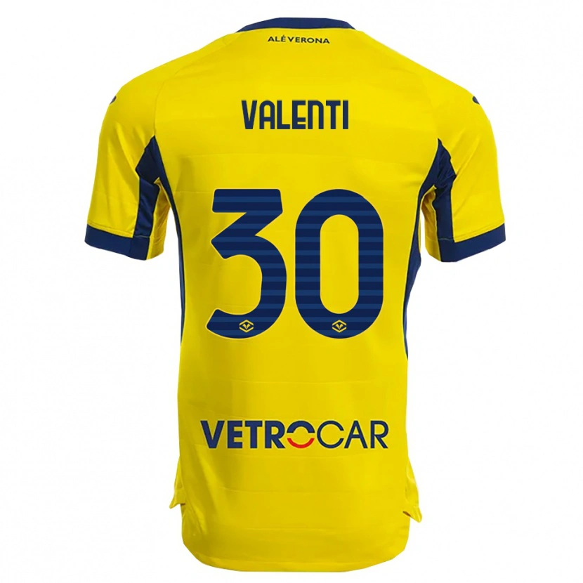 Danxen Dame Francesco Valenti #30 Gul Marineblå Bortetrøye Drakt Trøye 2025/26 Skjorter T-Skjorte