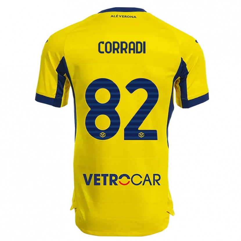Danxen Dame Christian Corradi #82 Gul Marineblå Bortetrøye Drakt Trøye 2025/26 Skjorter T-Skjorte
