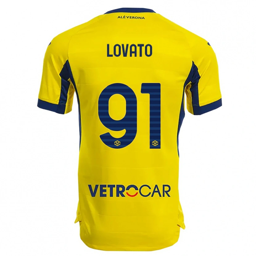 Danxen Dame Enrico Lovato #91 Gul Marineblå Bortetrøye Drakt Trøye 2025/26 Skjorter T-Skjorte