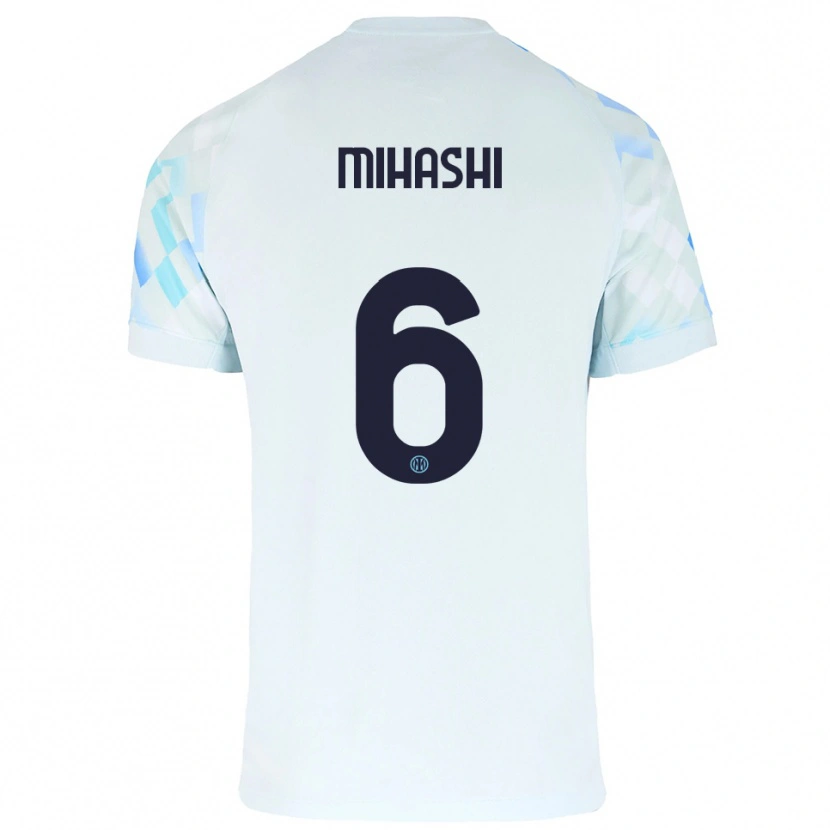Danxen Dame Mana Mihashi #6 Hvit Blå Bortetrøye Drakt Trøye 2025/26 Skjorter T-Skjorte