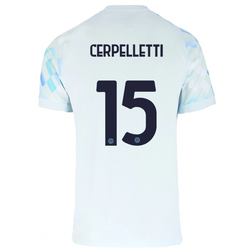 Danxen Dame Filippo Cerpelletti #15 Hvit Blå Bortetrøye Drakt Trøye 2025/26 Skjorter T-Skjorte