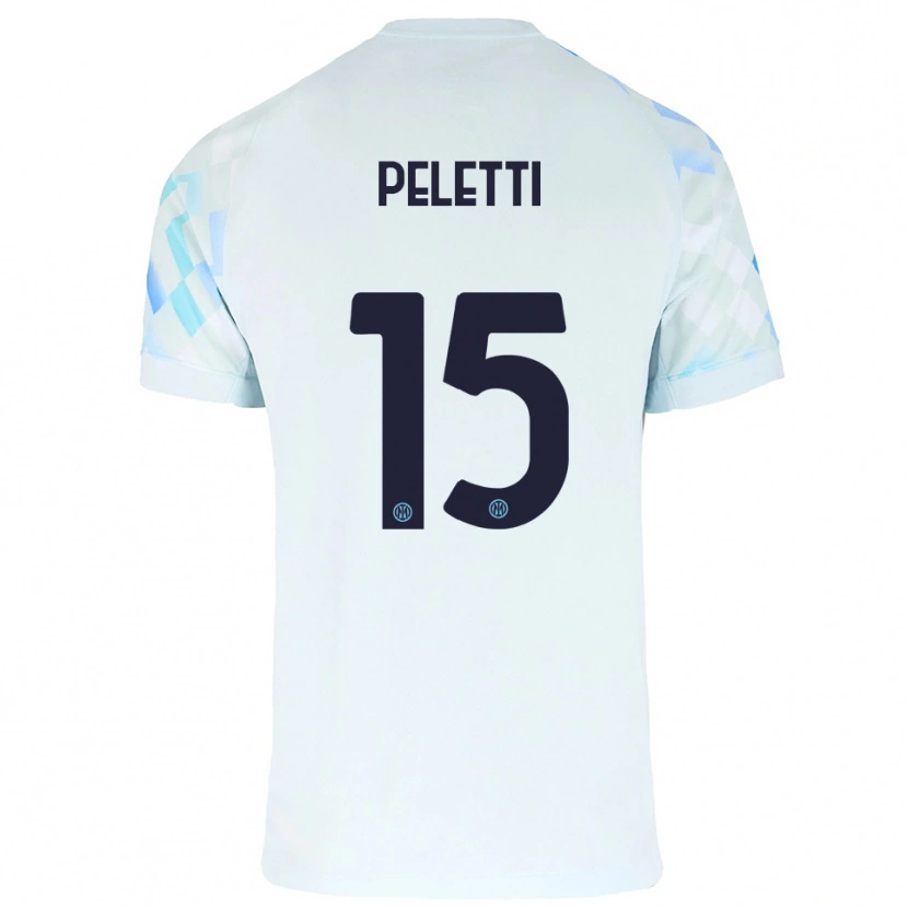 Danxen Dame Lamberto Peletti #15 Hvit Blå Bortetrøye Drakt Trøye 2025/26 Skjorter T-Skjorte