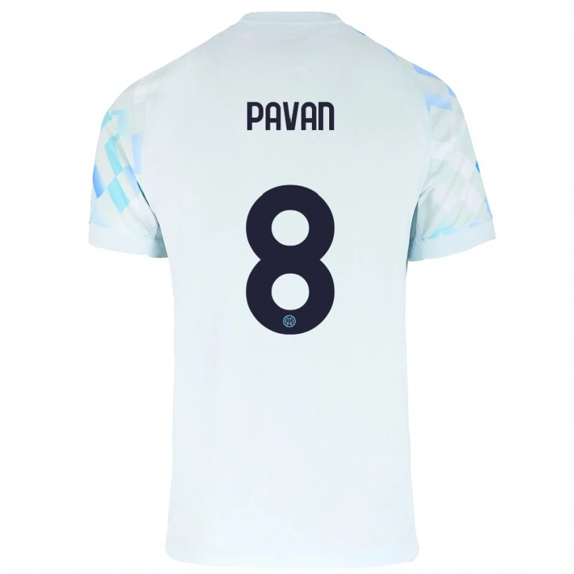 Danxen Dame Matilde Pavan #8 Hvit Blå Bortetrøye Drakt Trøye 2025/26 Skjorter T-Skjorte