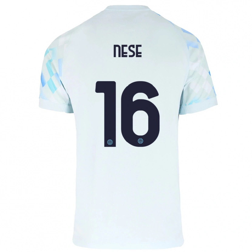 Danxen Dame Alessio Nese #16 Hvit Blå Bortetrøye Drakt Trøye 2025/26 Skjorter T-Skjorte