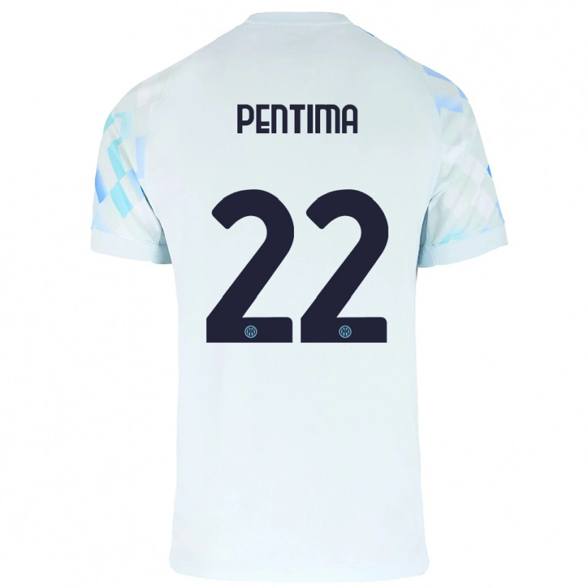 Danxen Dame Alessandro Pentima #22 Hvit Blå Bortetrøye Drakt Trøye 2025/26 Skjorter T-Skjorte