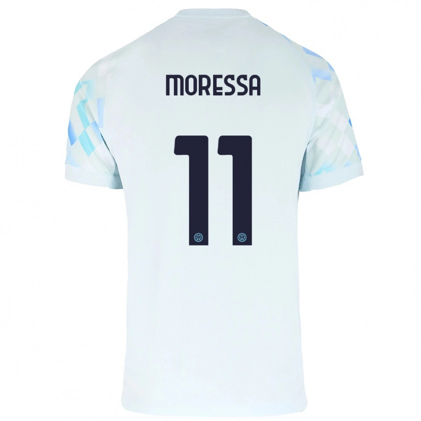 Danxen Dame Kevin Moressa #11 Hvit Blå Bortetrøye Drakt Trøye 2025/26 Skjorter T-Skjorte