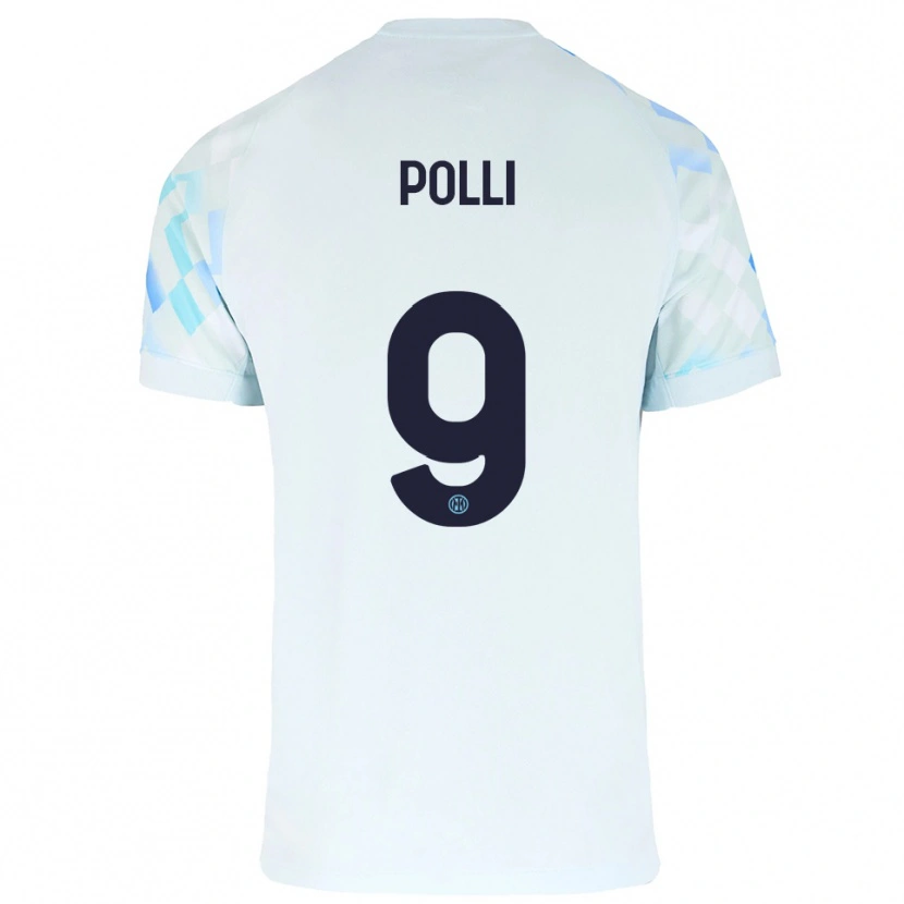 Danxen Dame Elisa Polli #9 Hvit Blå Bortetrøye Drakt Trøye 2025/26 Skjorter T-Skjorte