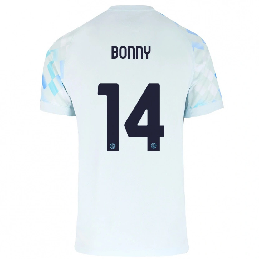 Danxen Dame Ange-Yoan Bonny #14 Hvit Blå Bortetrøye Drakt Trøye 2025/26 Skjorter T-Skjorte