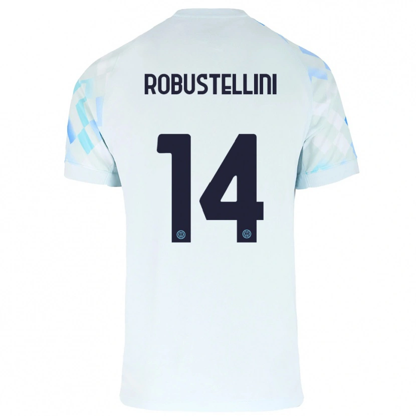 Danxen Dame Chiara Robustellini #14 Hvit Blå Bortetrøye Drakt Trøye 2025/26 Skjorter T-Skjorte