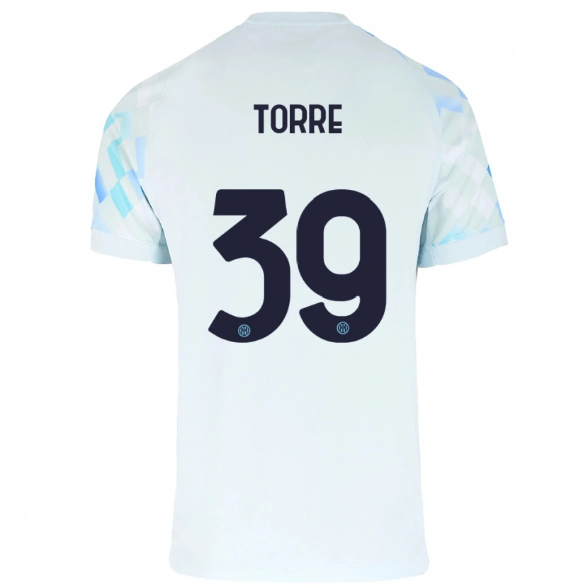 Danxen Dame Pietro La Torre #39 Hvit Blå Bortetrøye Drakt Trøye 2025/26 Skjorter T-Skjorte