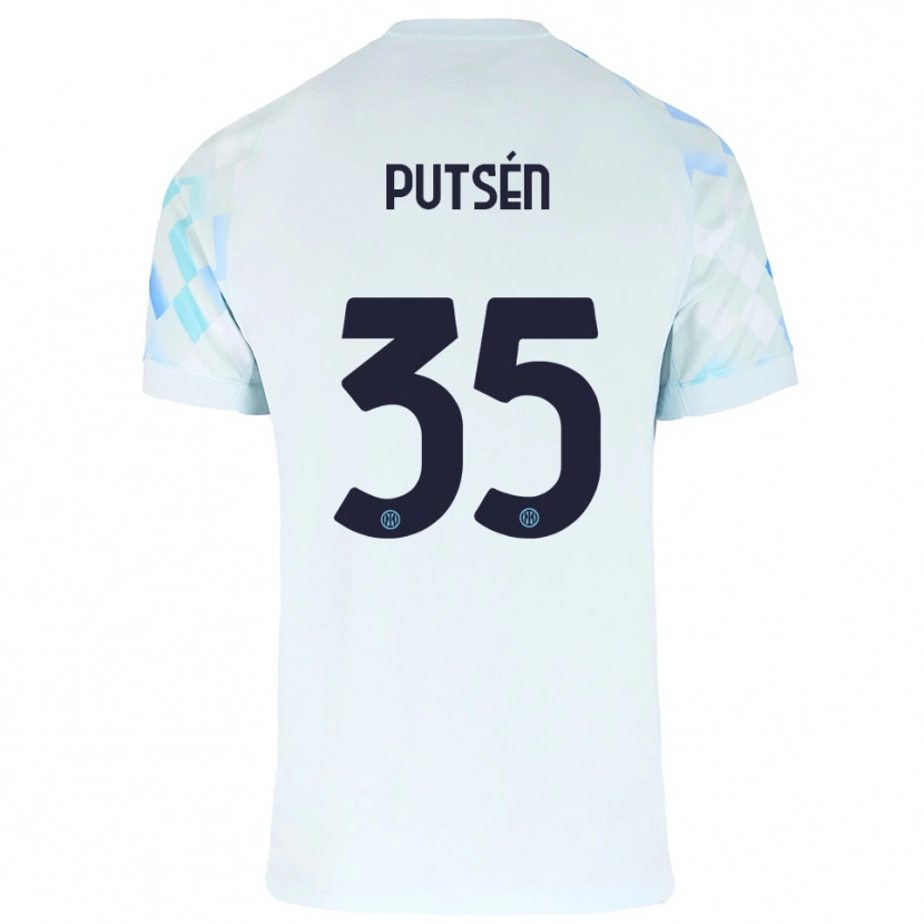 Danxen Dame Dino Putsén #35 Hvit Blå Bortetrøye Drakt Trøye 2025/26 Skjorter T-Skjorte