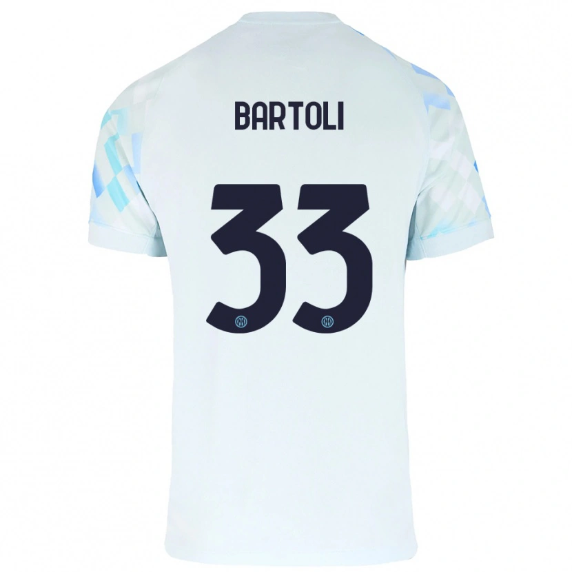 Danxen Dame Elisa Bartoli #33 Hvit Blå Bortetrøye Drakt Trøye 2025/26 Skjorter T-Skjorte