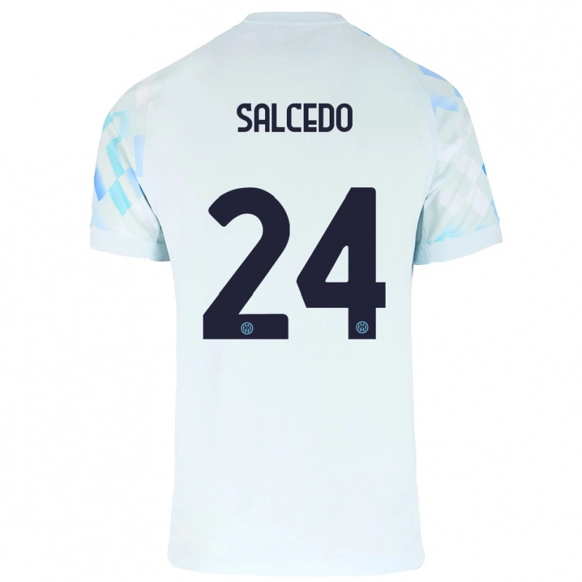 Danxen Dame Eddie Salcedo #24 Hvit Blå Bortetrøye Drakt Trøye 2025/26 Skjorter T-Skjorte