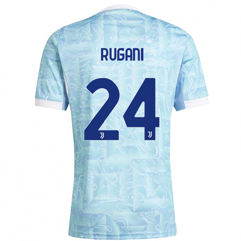 Danxen Dame Daniele Rugani #24 Lyseblå Gul Bortetrøye Drakt Trøye 2025/26 Skjorter T-Skjorte