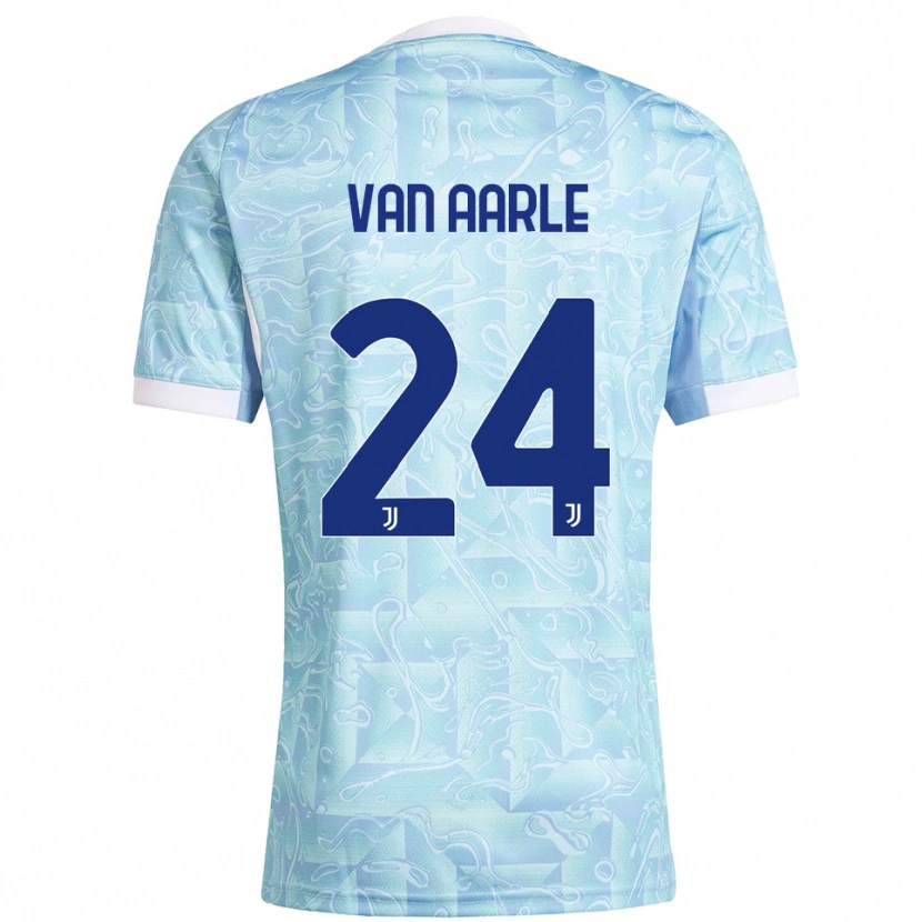 Danxen Dame Shane Van Aarle #24 Lyseblå Gul Bortetrøye Drakt Trøye 2025/26 Skjorter T-Skjorte