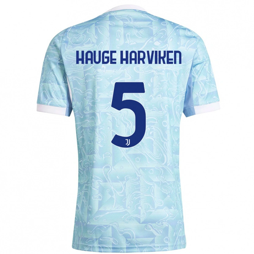 Danxen Dame Mathilde Hauge Harviken #5 Lyseblå Gul Bortetrøye Drakt Trøye 2025/26 Skjorter T-Skjorte