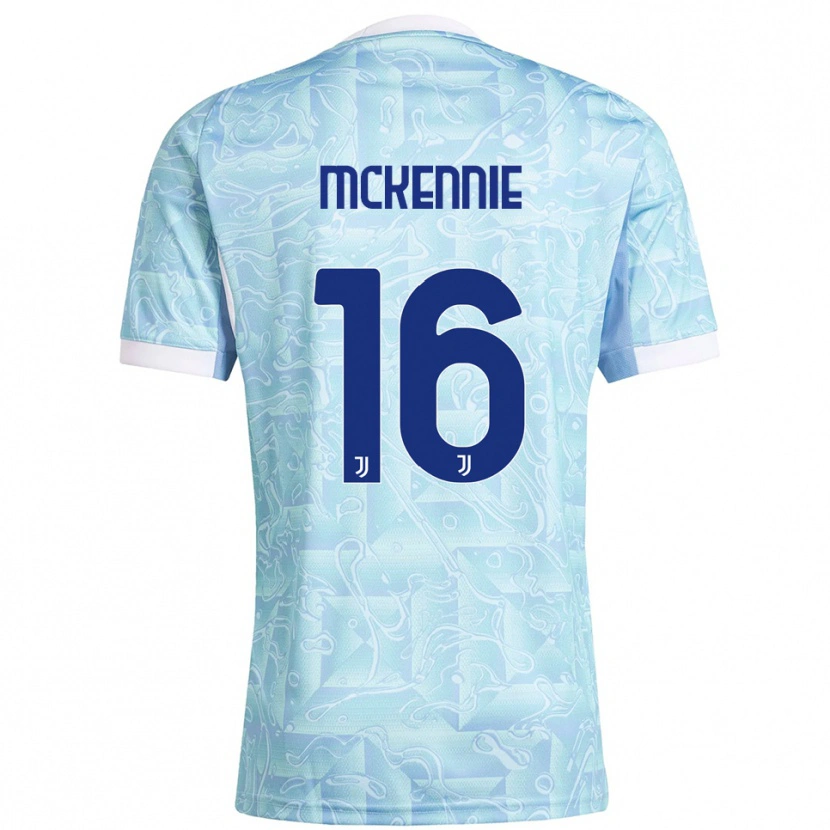 Danxen Dame Weston Mckennie #16 Lyseblå Gul Bortetrøye Drakt Trøye 2025/26 Skjorter T-Skjorte