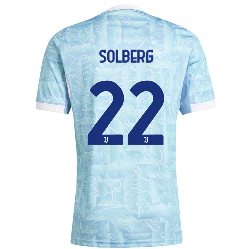 Danxen Dame Elias Solberg #22 Lyseblå Gul Bortetrøye Drakt Trøye 2025/26 Skjorter T-Skjorte