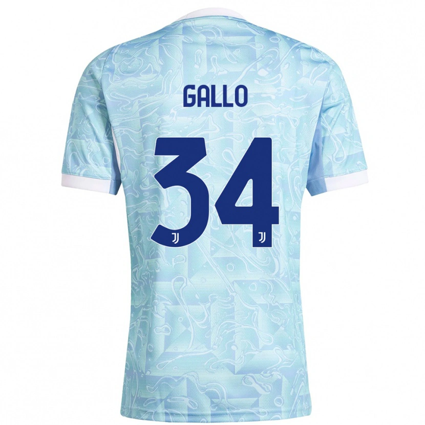 Danxen Dame Azzurra Gallo #34 Lyseblå Gul Bortetrøye Drakt Trøye 2025/26 Skjorter T-Skjorte
