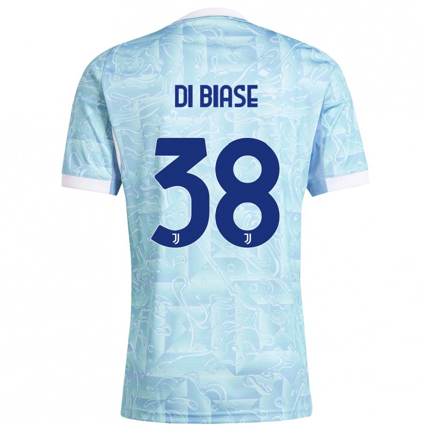 Danxen Dame Gianmarco Di Biase #38 Lyseblå Gul Bortetrøye Drakt Trøye 2025/26 Skjorter T-Skjorte