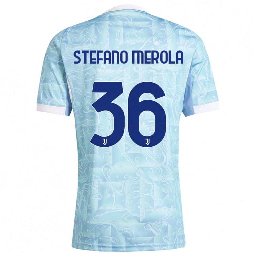 Danxen Dame Antonio Stefano Merola #36 Lyseblå Gul Bortetrøye Drakt Trøye 2025/26 Skjorter T-Skjorte