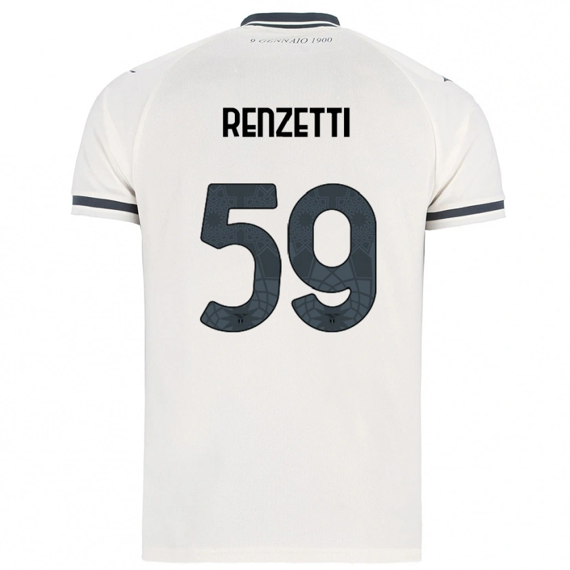 Danxen Dame Davide Renzetti #59 Hvit Marineblå Bortetrøye Drakt Trøye 2025/26 Skjorter T-Skjorte