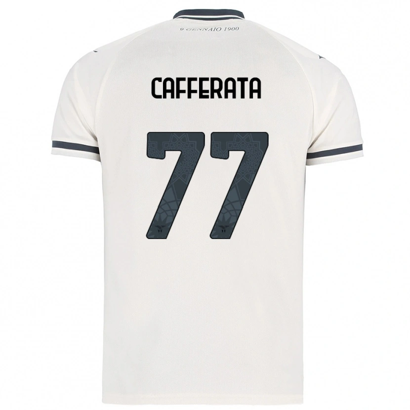 Danxen Dame Federica Cafferata #77 Hvit Marineblå Bortetrøye Drakt Trøye 2025/26 Skjorter T-Skjorte