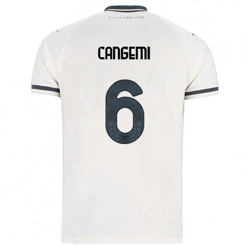Danxen Dame Emanuele Cangemi #6 Hvit Marineblå Bortetrøye Drakt Trøye 2025/26 Skjorter T-Skjorte