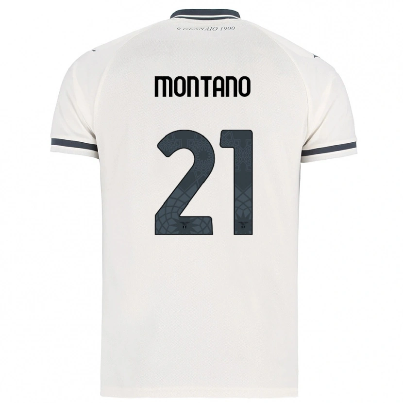 Danxen Dame Tommaso Montano #21 Hvit Marineblå Bortetrøye Drakt Trøye 2025/26 Skjorter T-Skjorte