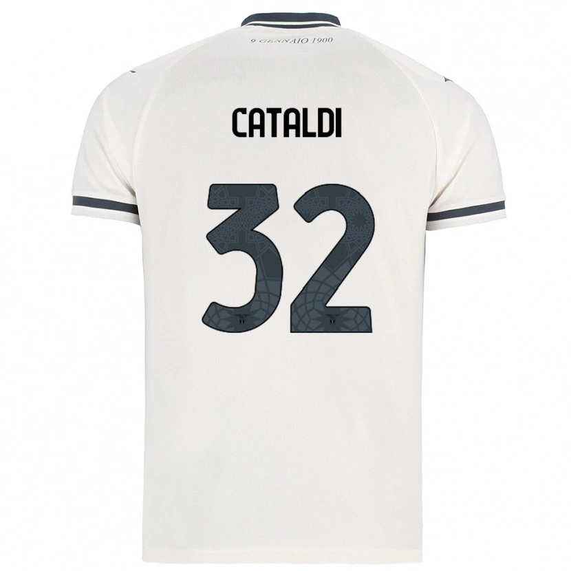 Danxen Dame Danilo Cataldi #32 Hvit Marineblå Bortetrøye Drakt Trøye 2025/26 Skjorter T-Skjorte