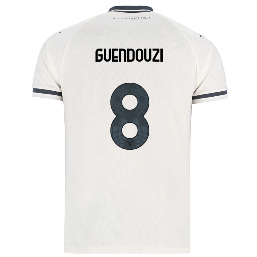 Danxen Dame Mattéo Guendouzi #8 Hvit Marineblå Bortetrøye Drakt Trøye 2025/26 Skjorter T-Skjorte