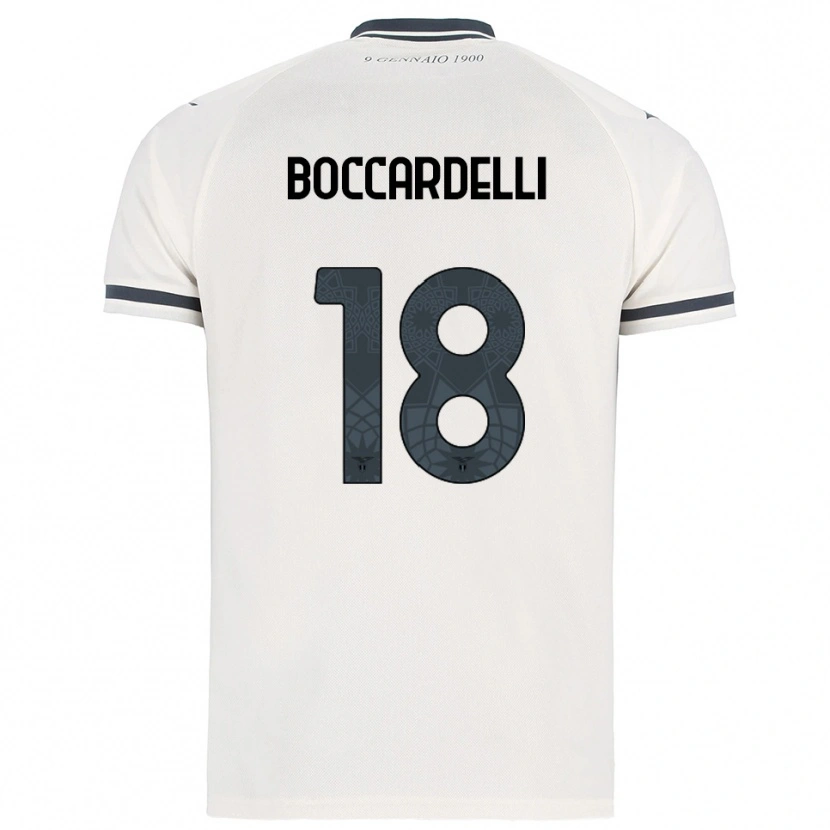 Danxen Dame Tommaso Boccardelli #18 Hvit Marineblå Bortetrøye Drakt Trøye 2025/26 Skjorter T-Skjorte