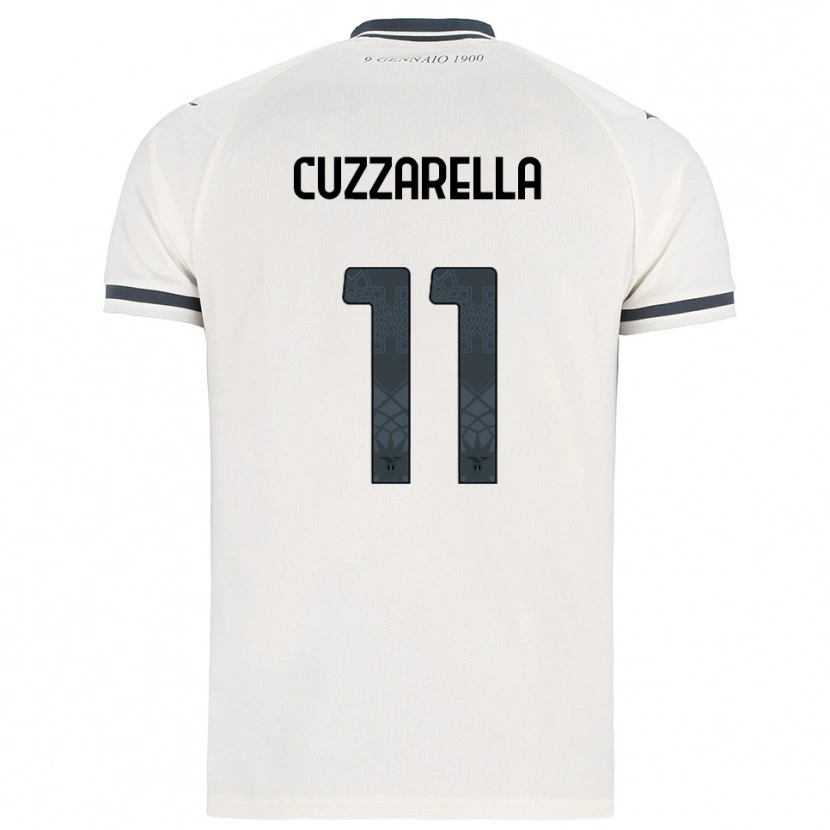 Danxen Dame Cristian Cuzzarella #11 Hvit Marineblå Bortetrøye Drakt Trøye 2025/26 Skjorter T-Skjorte